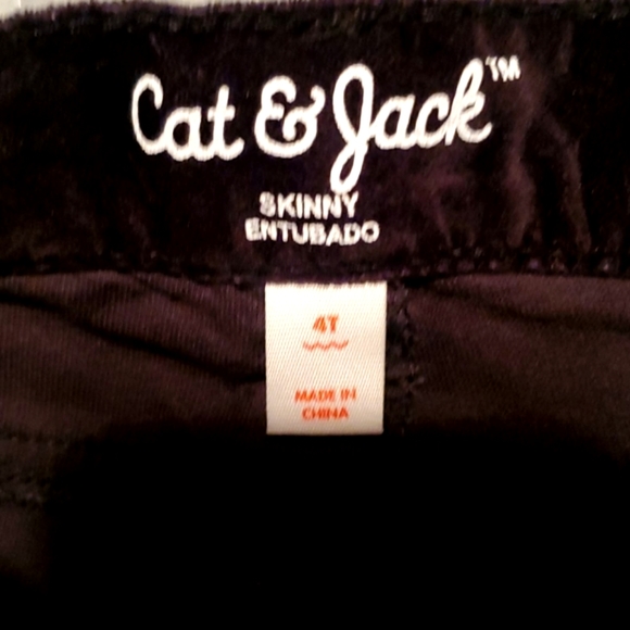 Cat & Jack Black Velvet Skinny Pants NWOT | Size 4T Girls - Picture 2 of 4